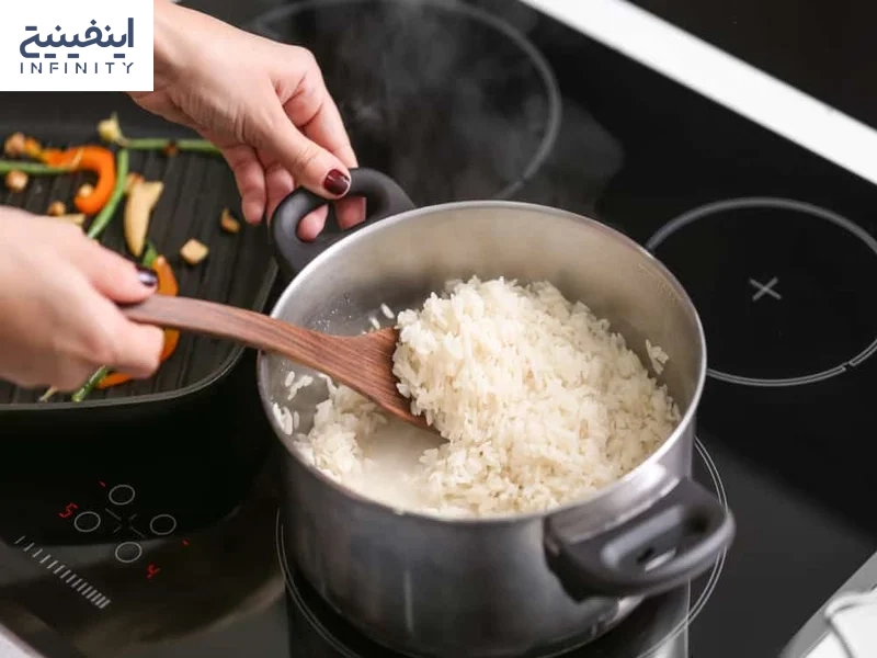 آبکش کردن برنج مخصوص تازه کارها