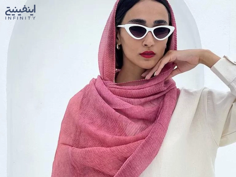 ست کردن شال با مانتو رنگی