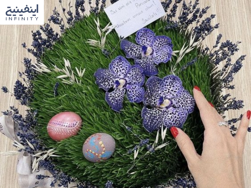 تزیین سبزه عید با گل