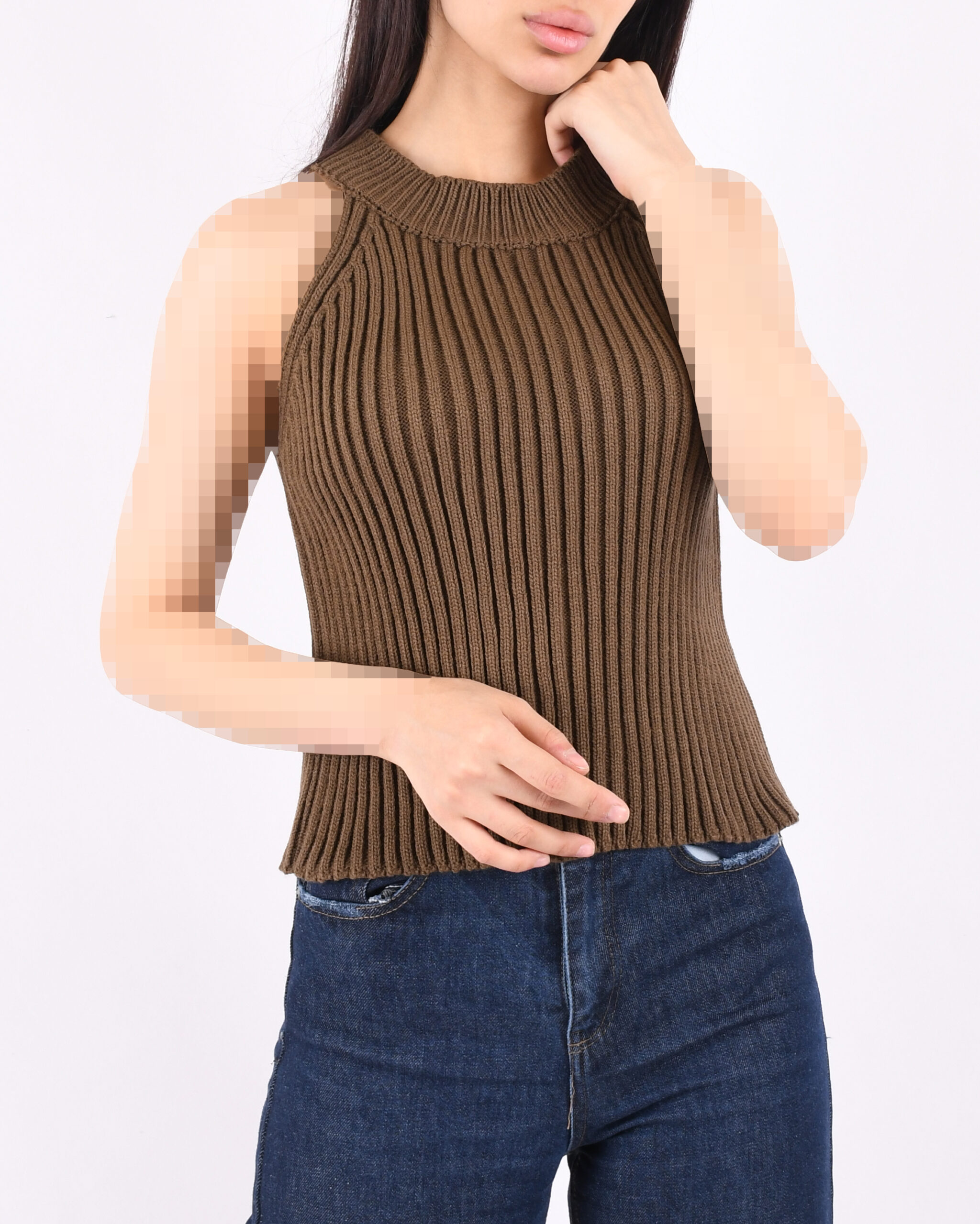 کراپ زیر کتی یقه ایستاده P0060