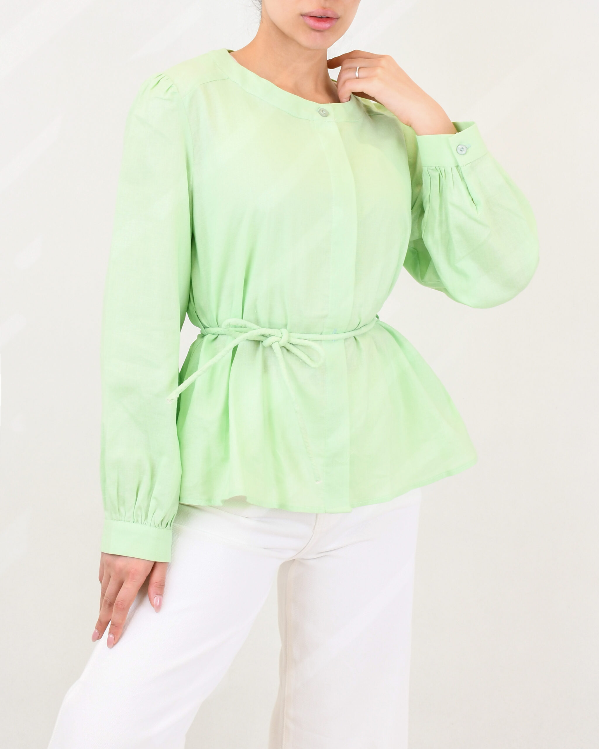 شومیز کمربندی رز W00156